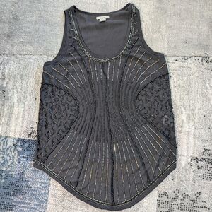 ✨ Bar III Beaded Black Tank Top – Size S ✨